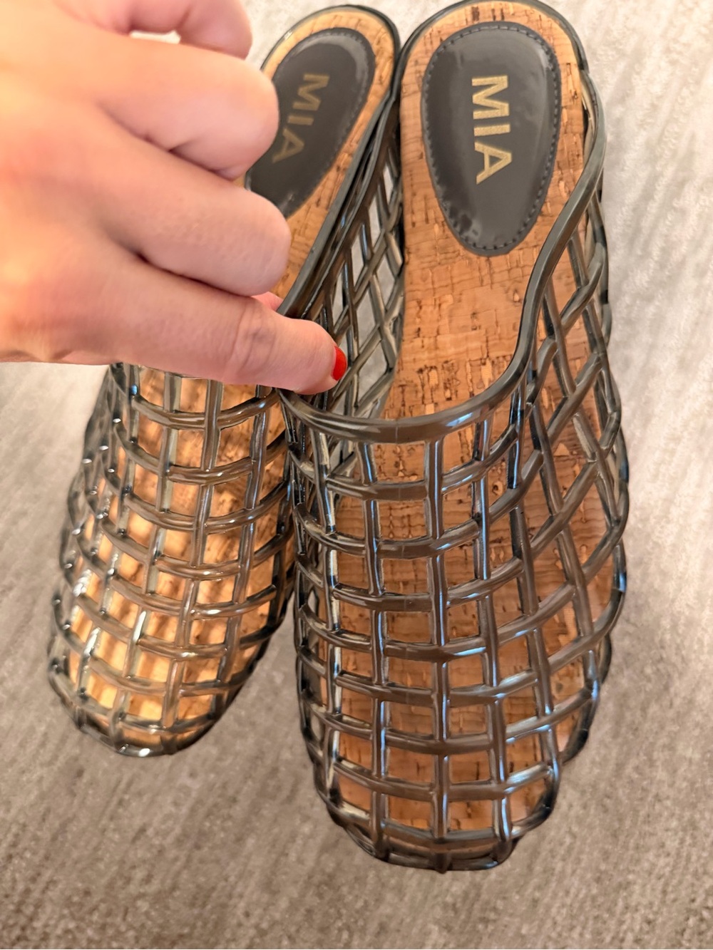 MIA Black Jelly Mules